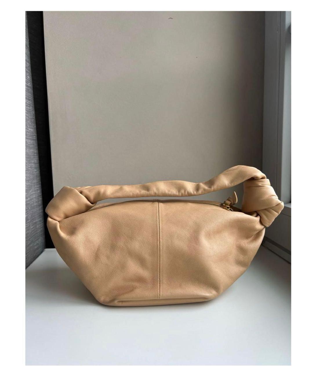 BOTTEGA VENETA Бежевая кожаная сумка с короткими ручками, фото 3