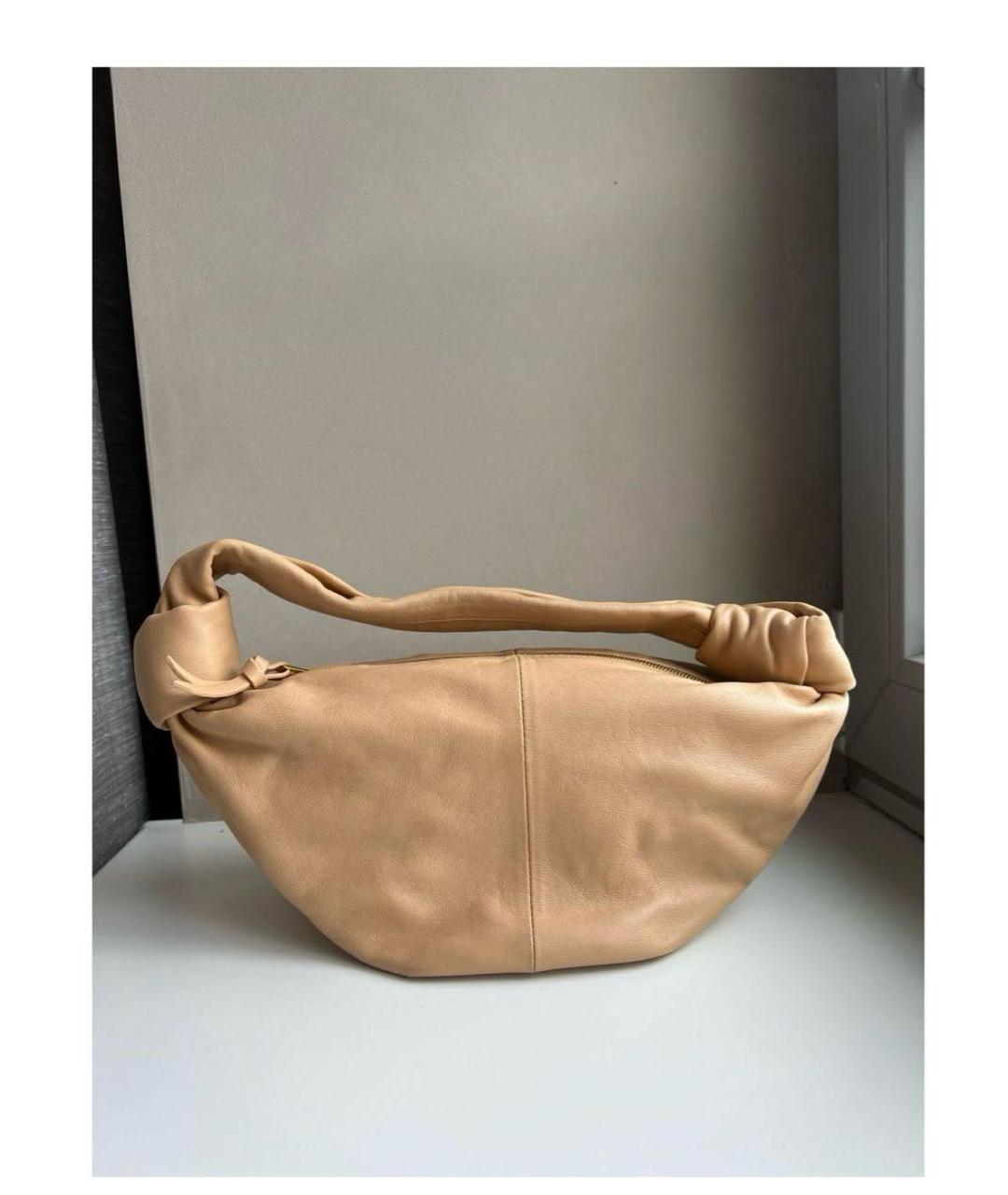 BOTTEGA VENETA Бежевая кожаная сумка с короткими ручками, фото 6
