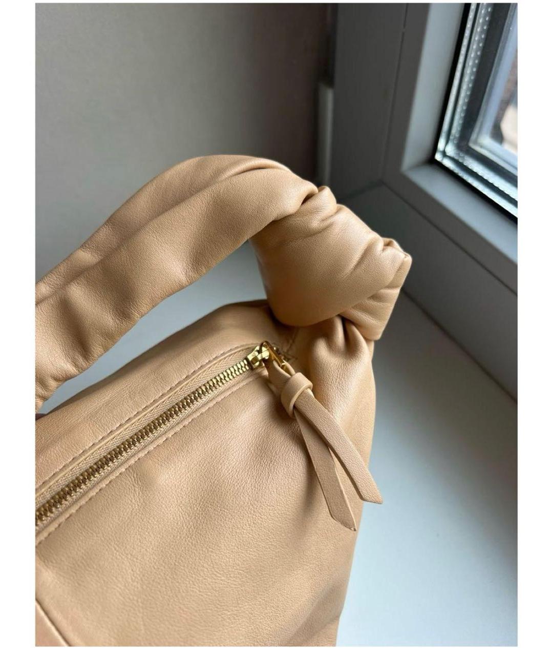 BOTTEGA VENETA Бежевая кожаная сумка с короткими ручками, фото 5