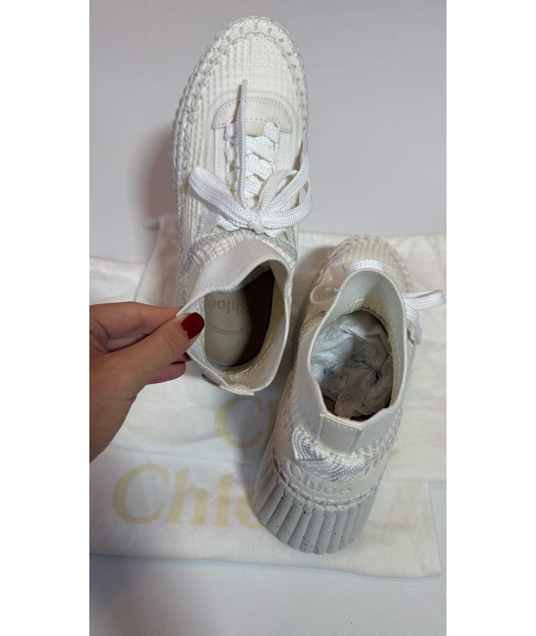 CHLOE Белые текстильные кроссовки, фото 3