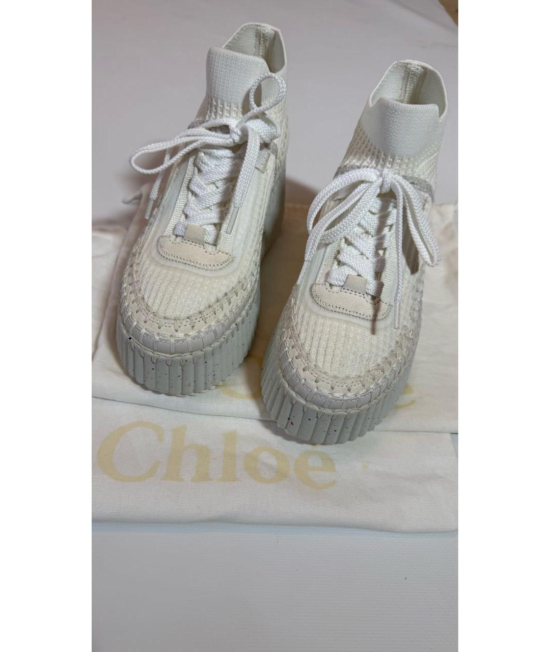 CHLOE Белые текстильные кроссовки, фото 2