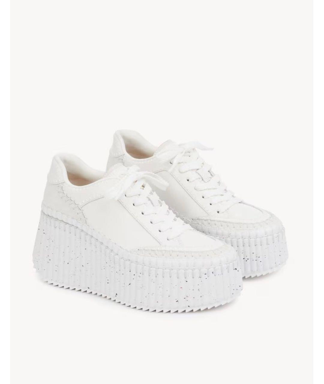 CHLOE Белые текстильные кроссовки, фото 7