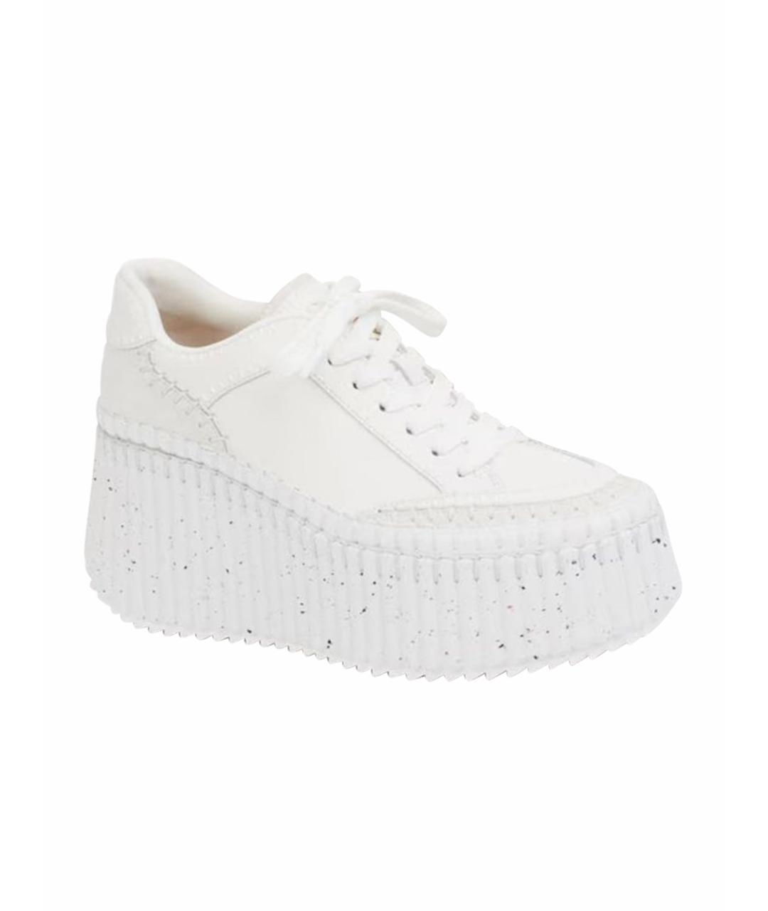 CHLOE Белые текстильные кроссовки, фото 1