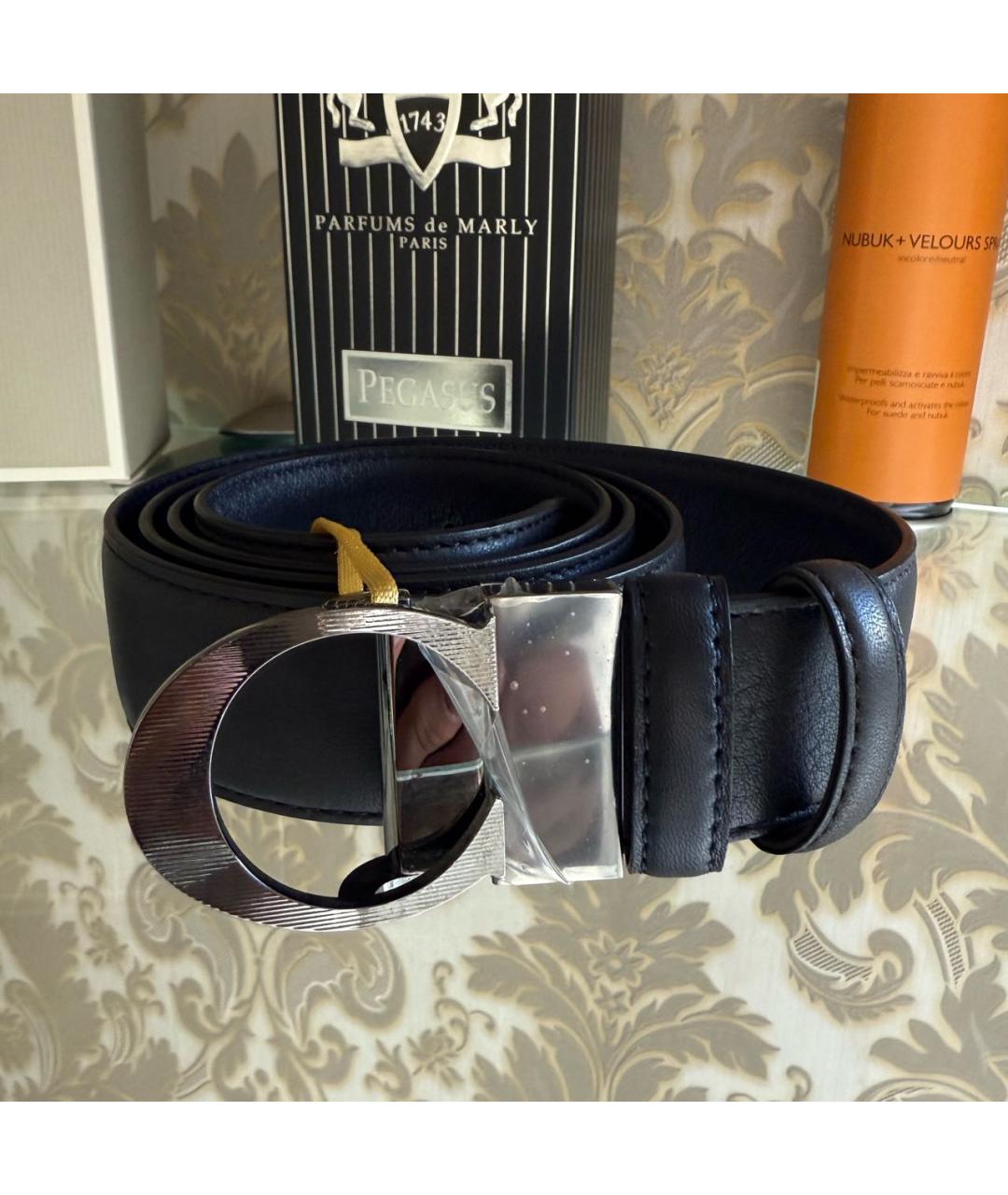 CANALI Черный кожаный ремень, фото 4