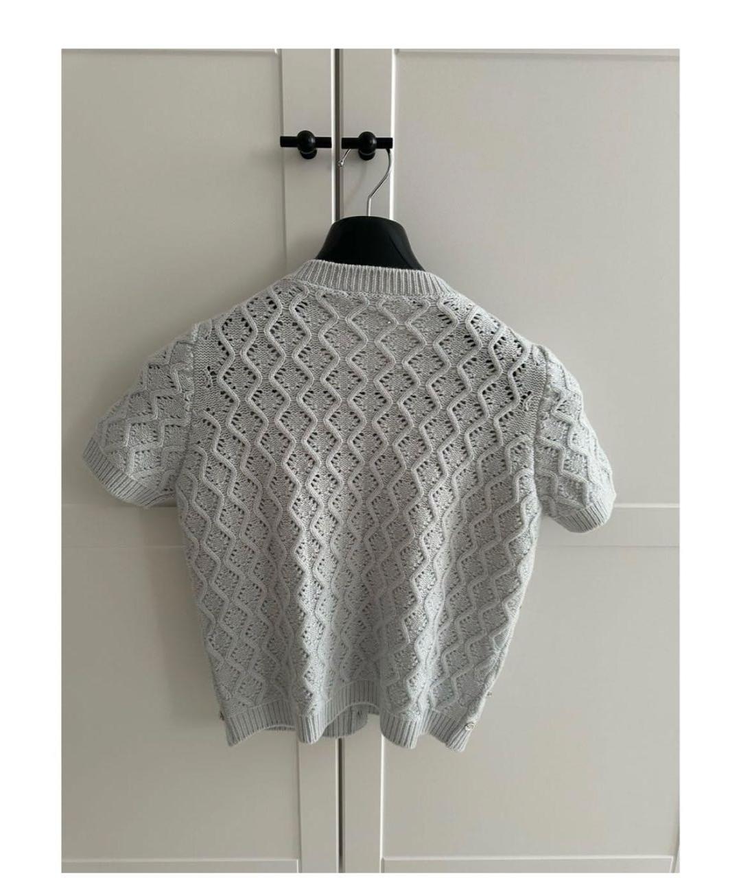 MIU MIU Голубой кашемировый кардиган, фото 2