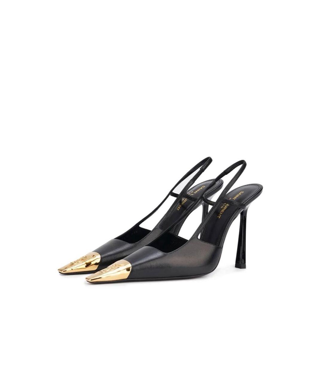 SAINT LAURENT Черные кожаные туфли, фото 3