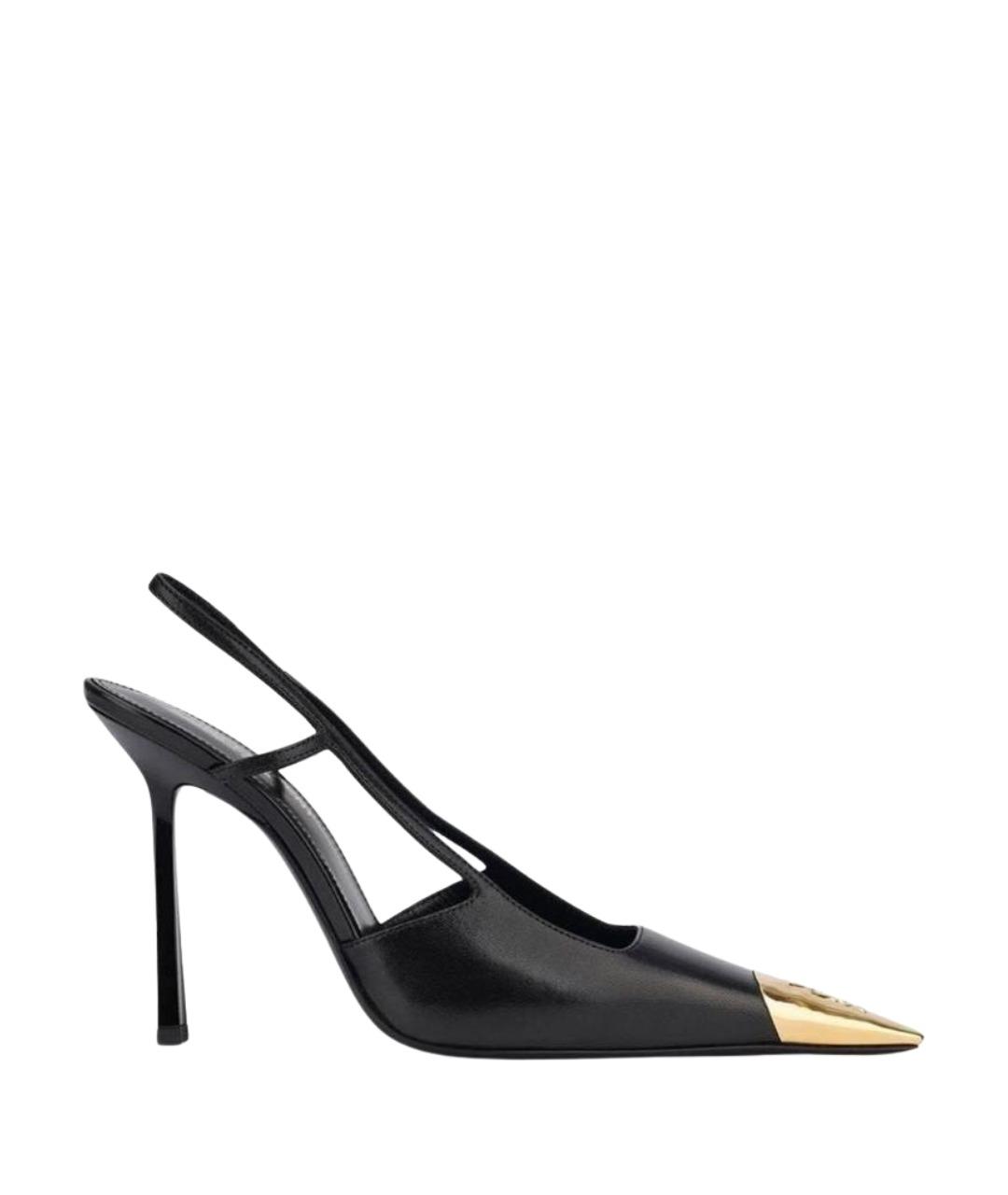 SAINT LAURENT Черные кожаные туфли, фото 1