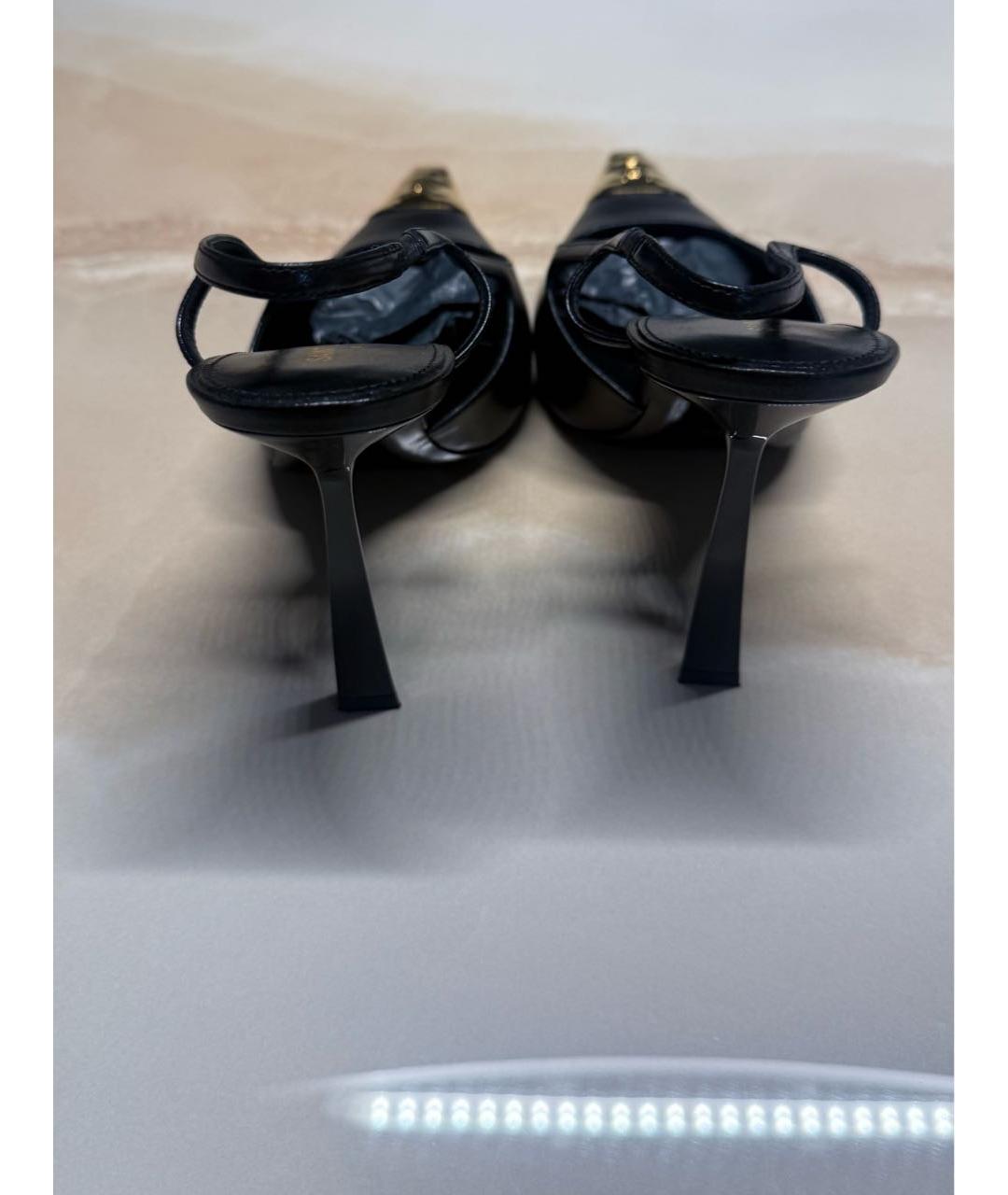 SAINT LAURENT Черные кожаные туфли, фото 5