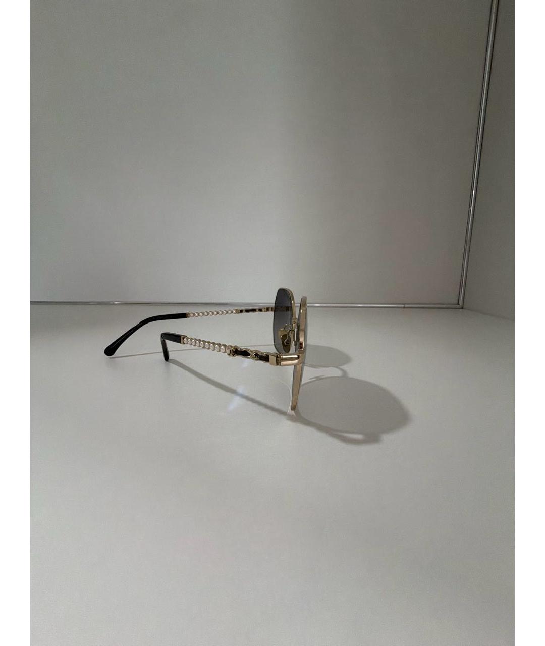 CHANEL Черные металлические солнцезащитные очки, фото 4