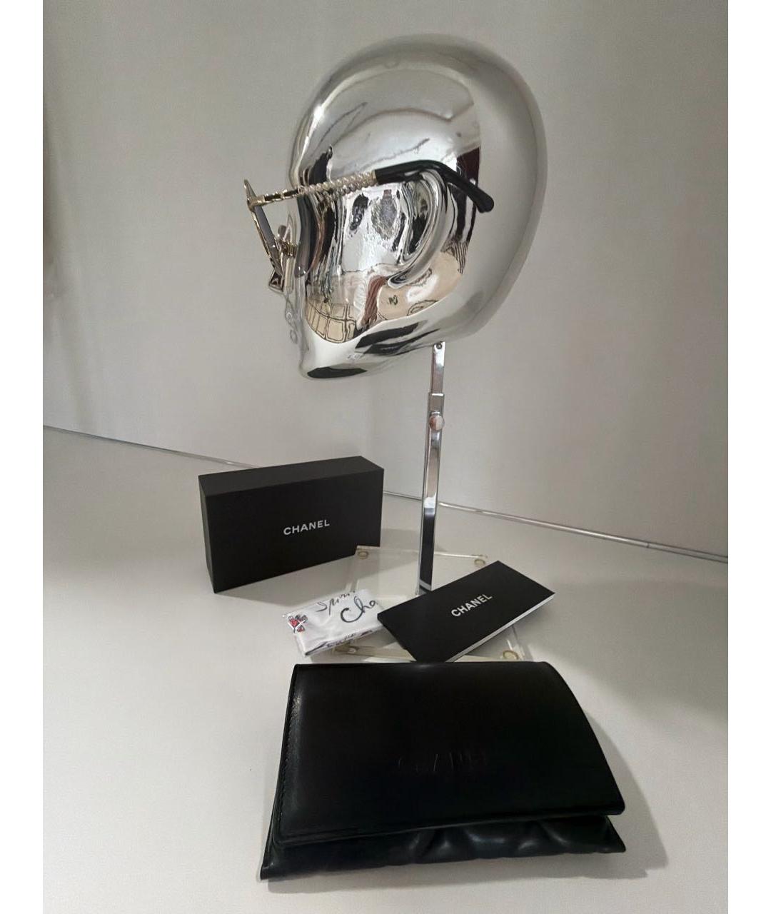 CHANEL Черные металлические солнцезащитные очки, фото 6