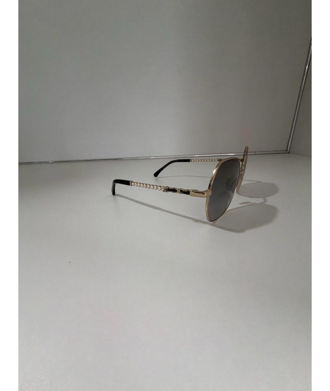 CHANEL Черные металлические солнцезащитные очки, фото 3