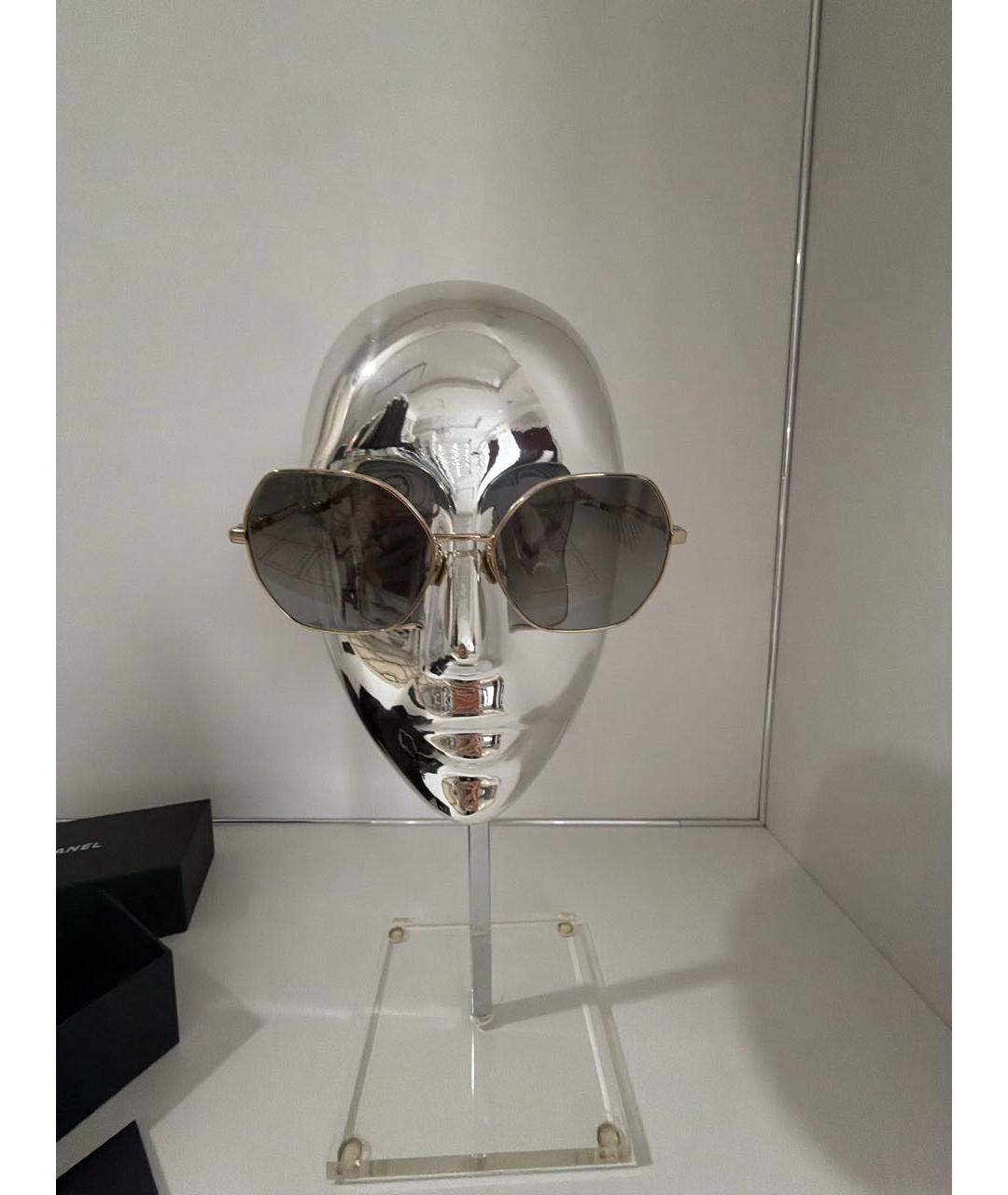 CHANEL Черные металлические солнцезащитные очки, фото 7