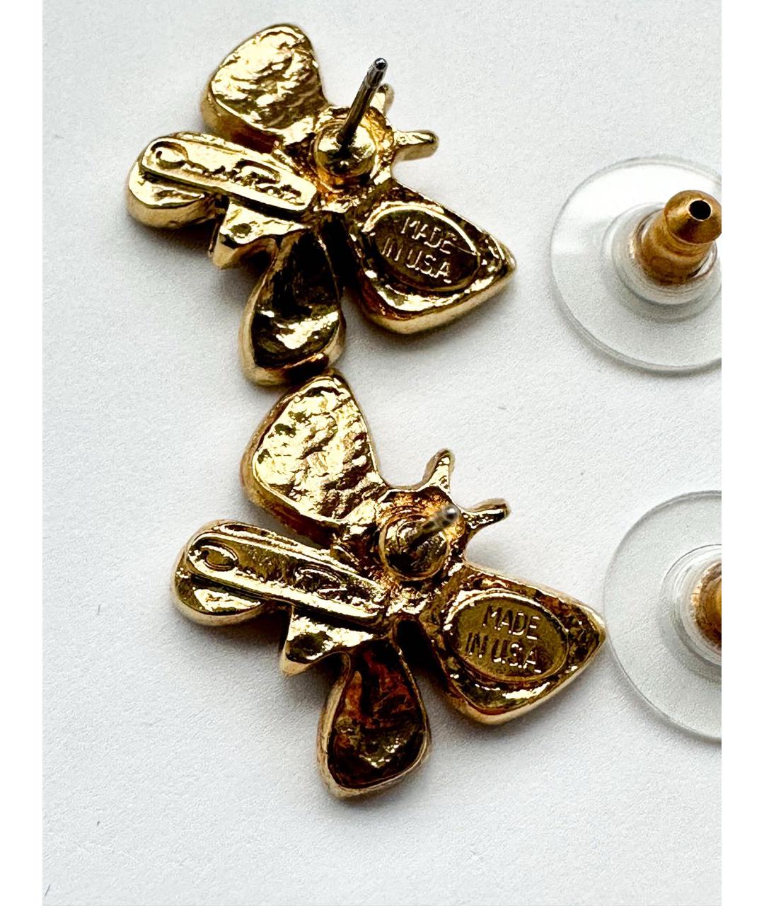 OSCAR DE LA RENTA Золотые латунные серьги, фото 3