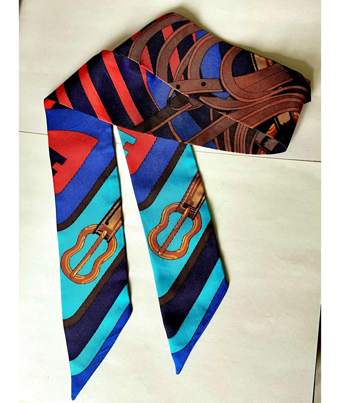 HERMES Мульти шелковый платок, фото 5