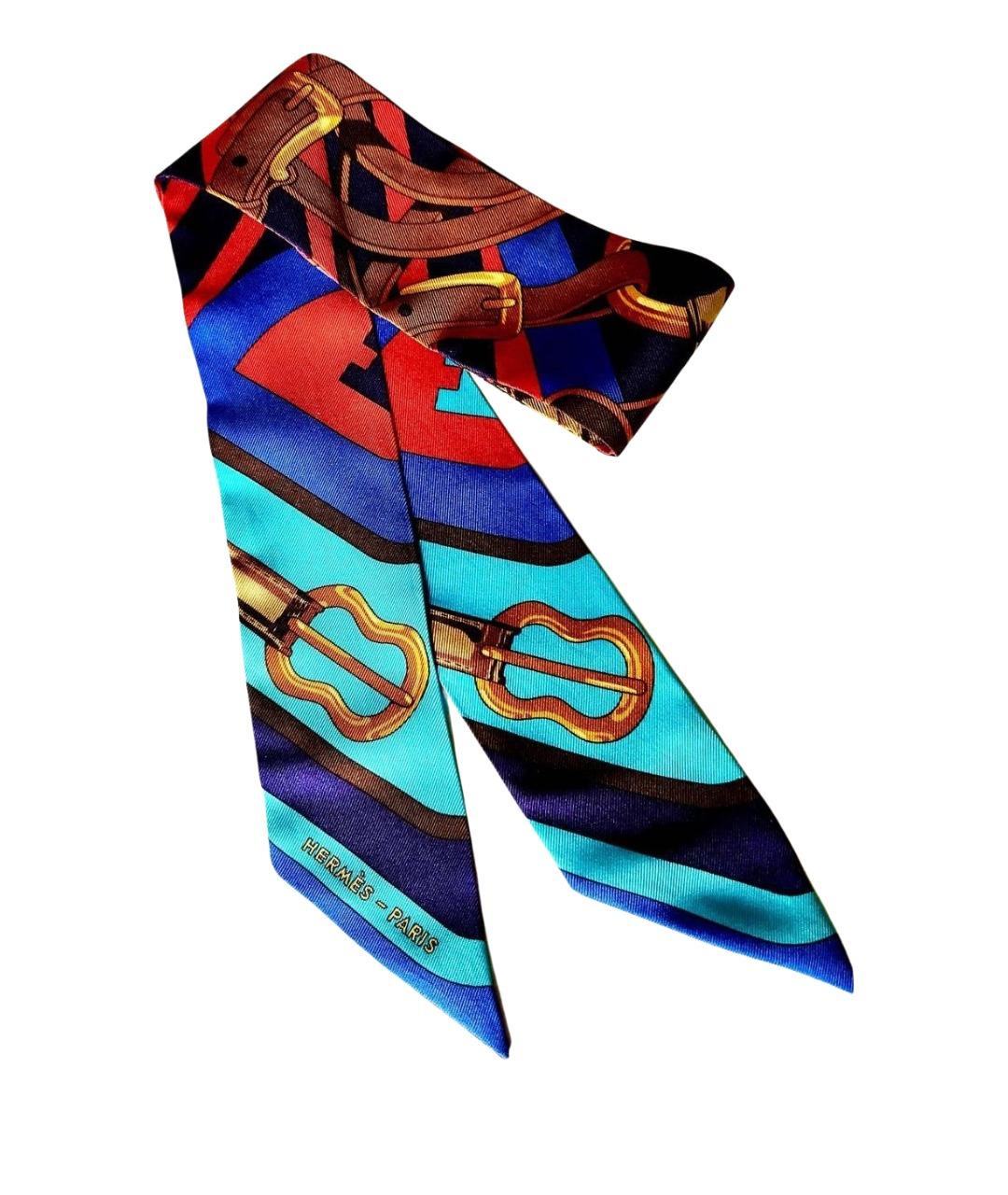 HERMES Мульти шелковый платок, фото 1