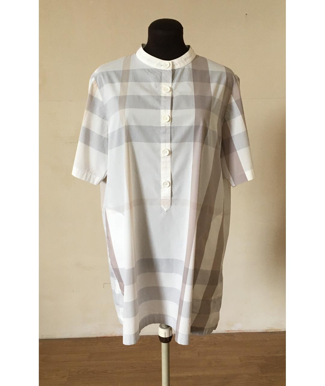 BURBERRY Серая хлопко-эластановая рубашка, фото 3