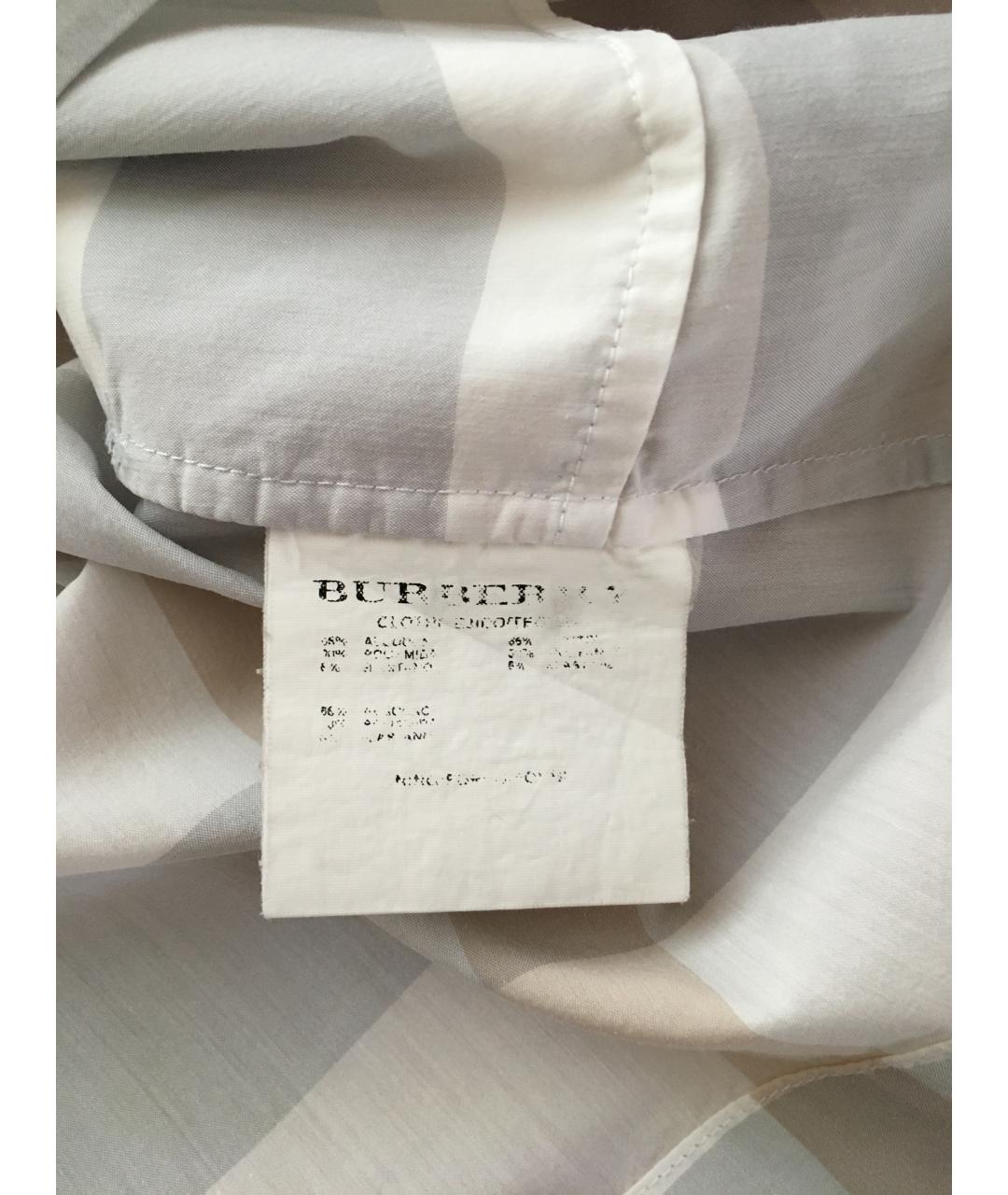 BURBERRY Серая хлопко-эластановая рубашка, фото 9