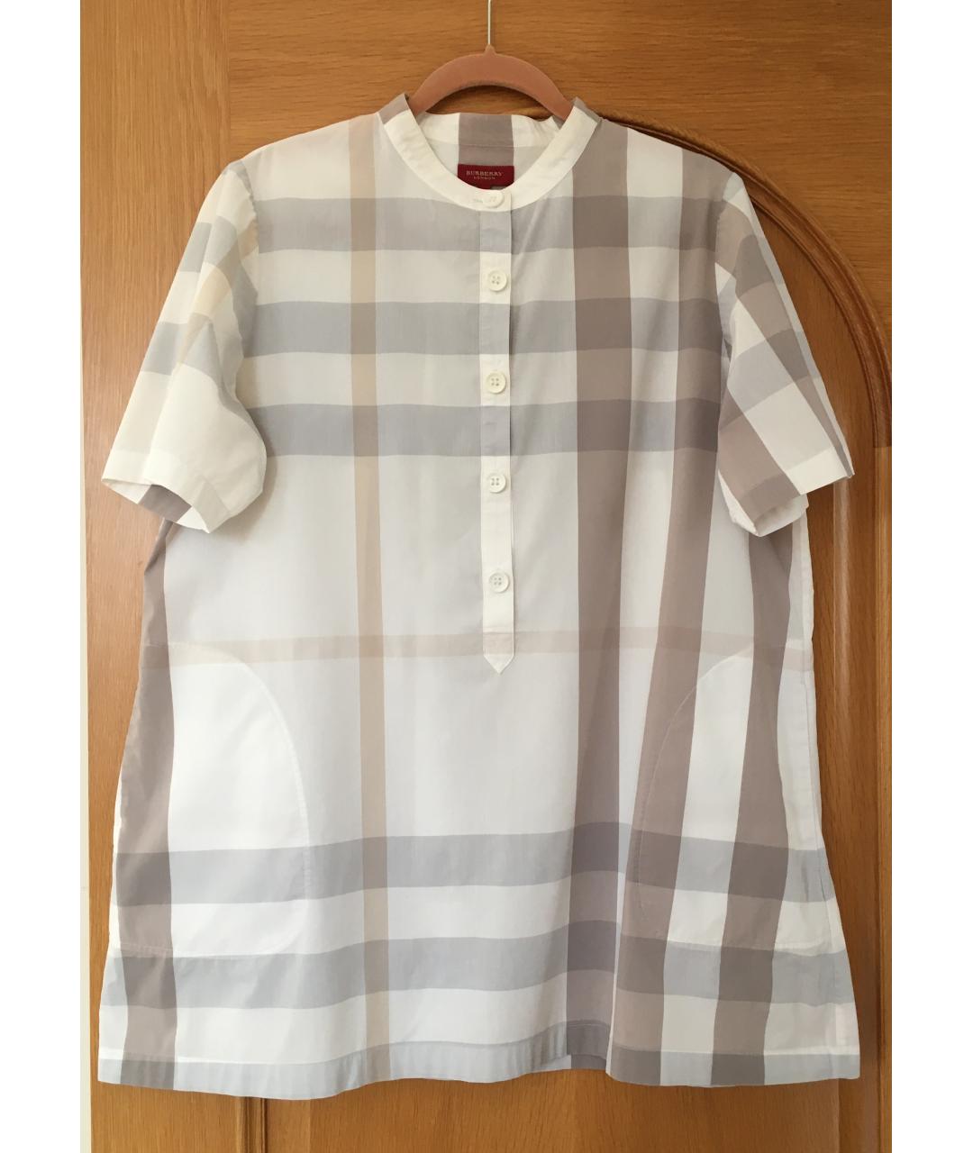 BURBERRY Серая хлопко-эластановая рубашка, фото 10