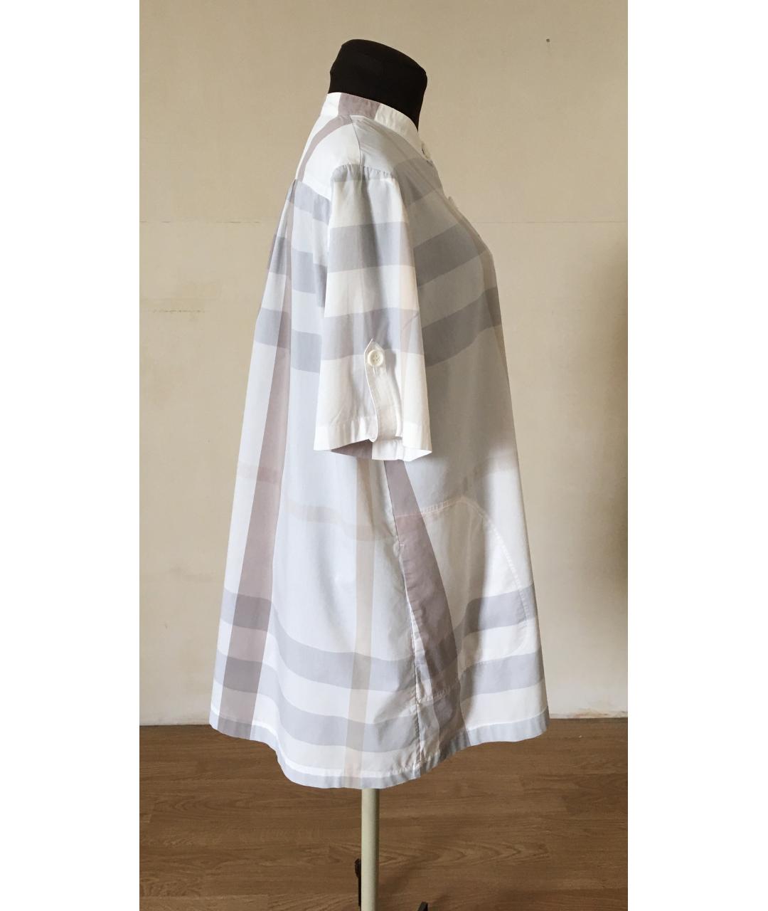 BURBERRY Серая хлопко-эластановая рубашка, фото 4