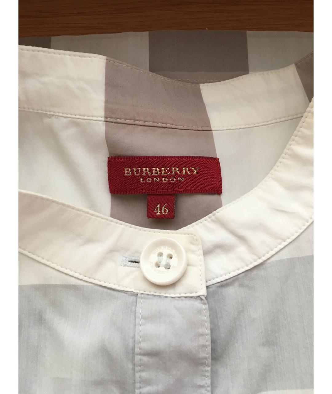 BURBERRY Серая хлопко-эластановая рубашка, фото 6