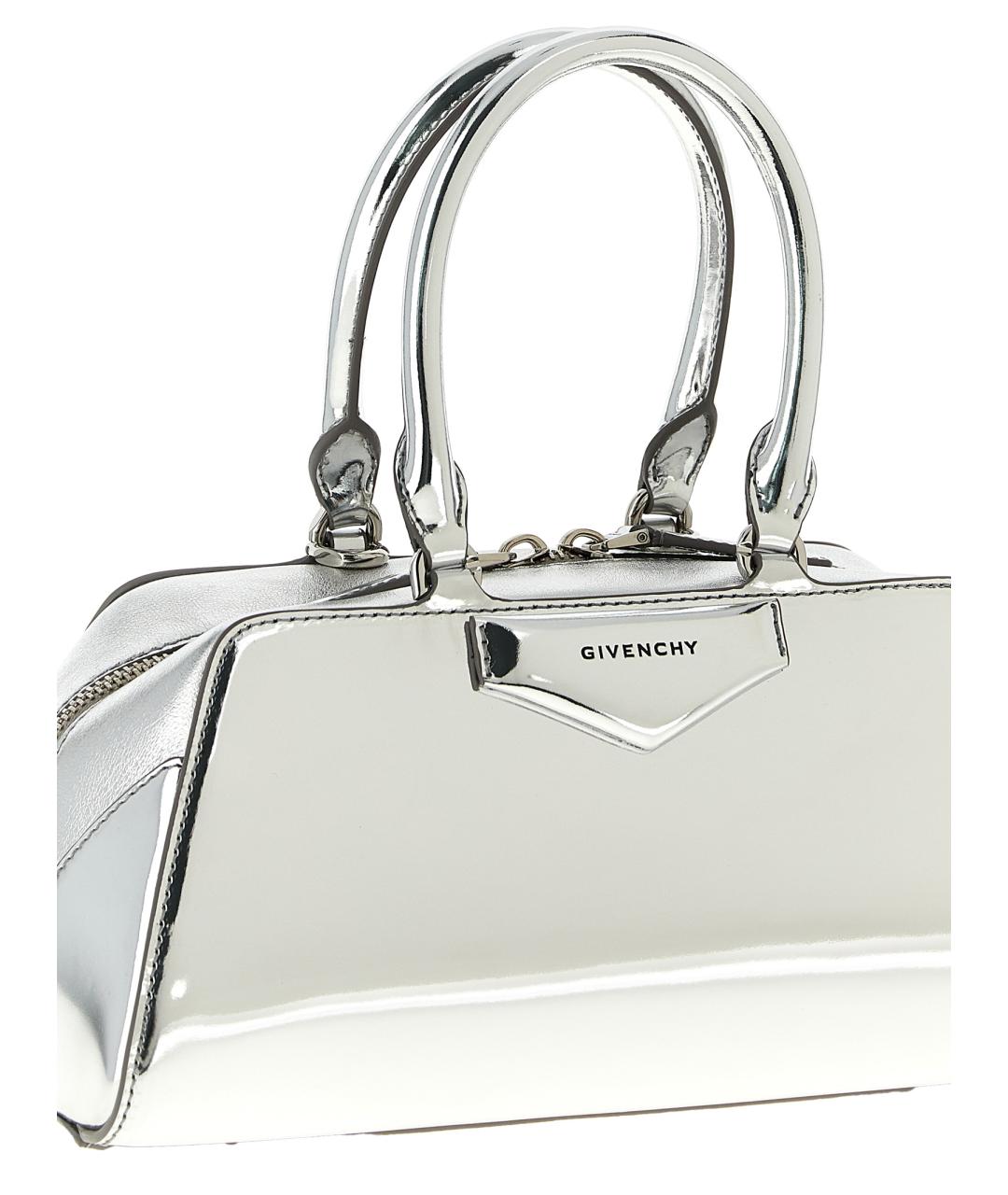 GIVENCHY Серебряная кожаная сумка через плечо, фото 2
