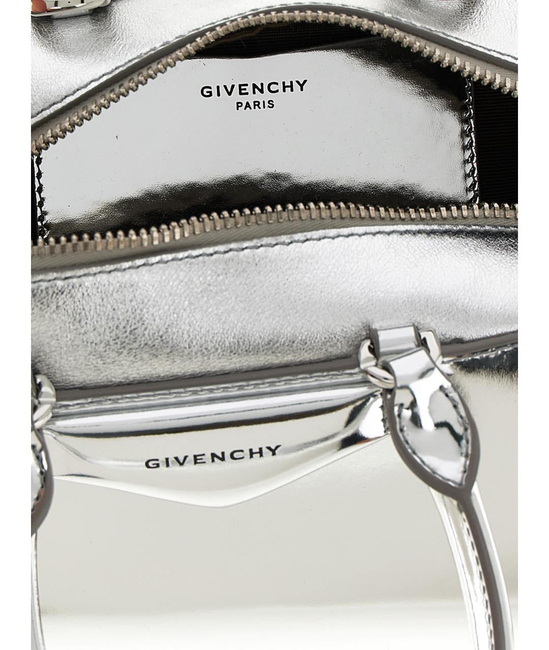 GIVENCHY Серебряная кожаная сумка через плечо, фото 3