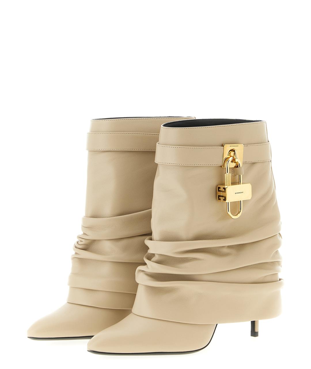 GIVENCHY Бежевые кожаные ботильоны, фото 2