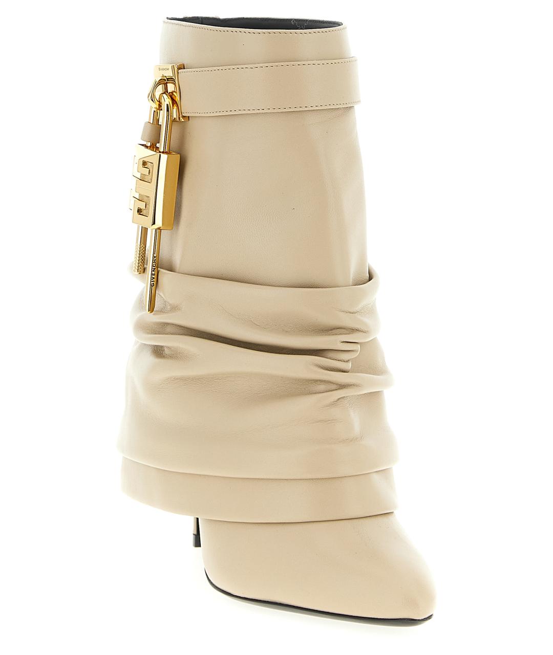 GIVENCHY Бежевые кожаные ботильоны, фото 3