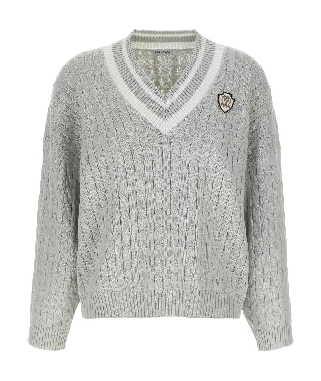 BRUNELLO CUCINELLI Серый хлопковый джемпер / свитер, фото 1