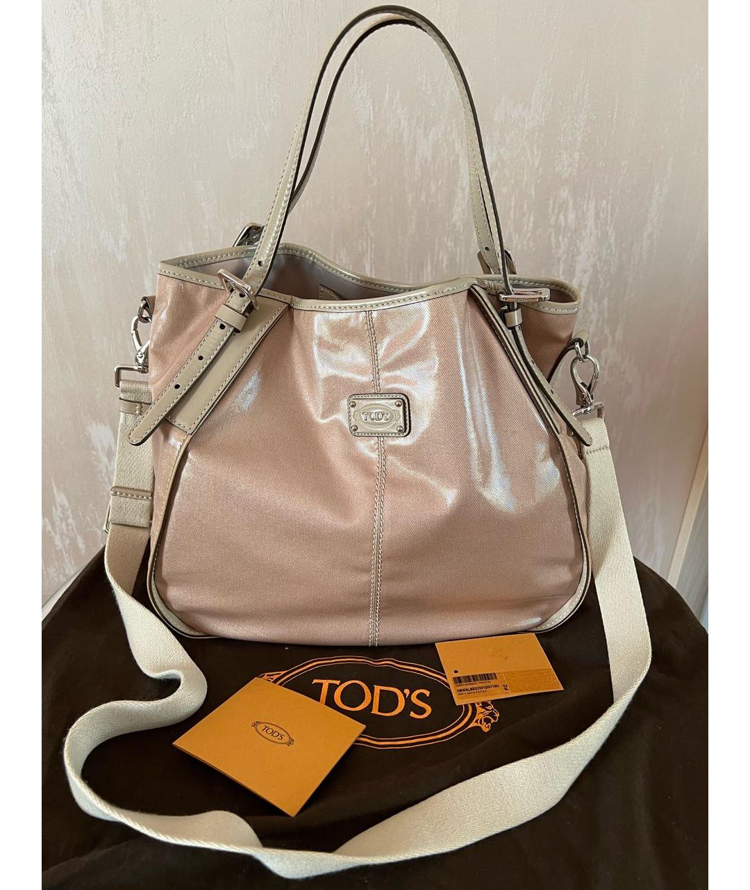 TOD'S Розовая кожаная сумка через плечо, фото 4