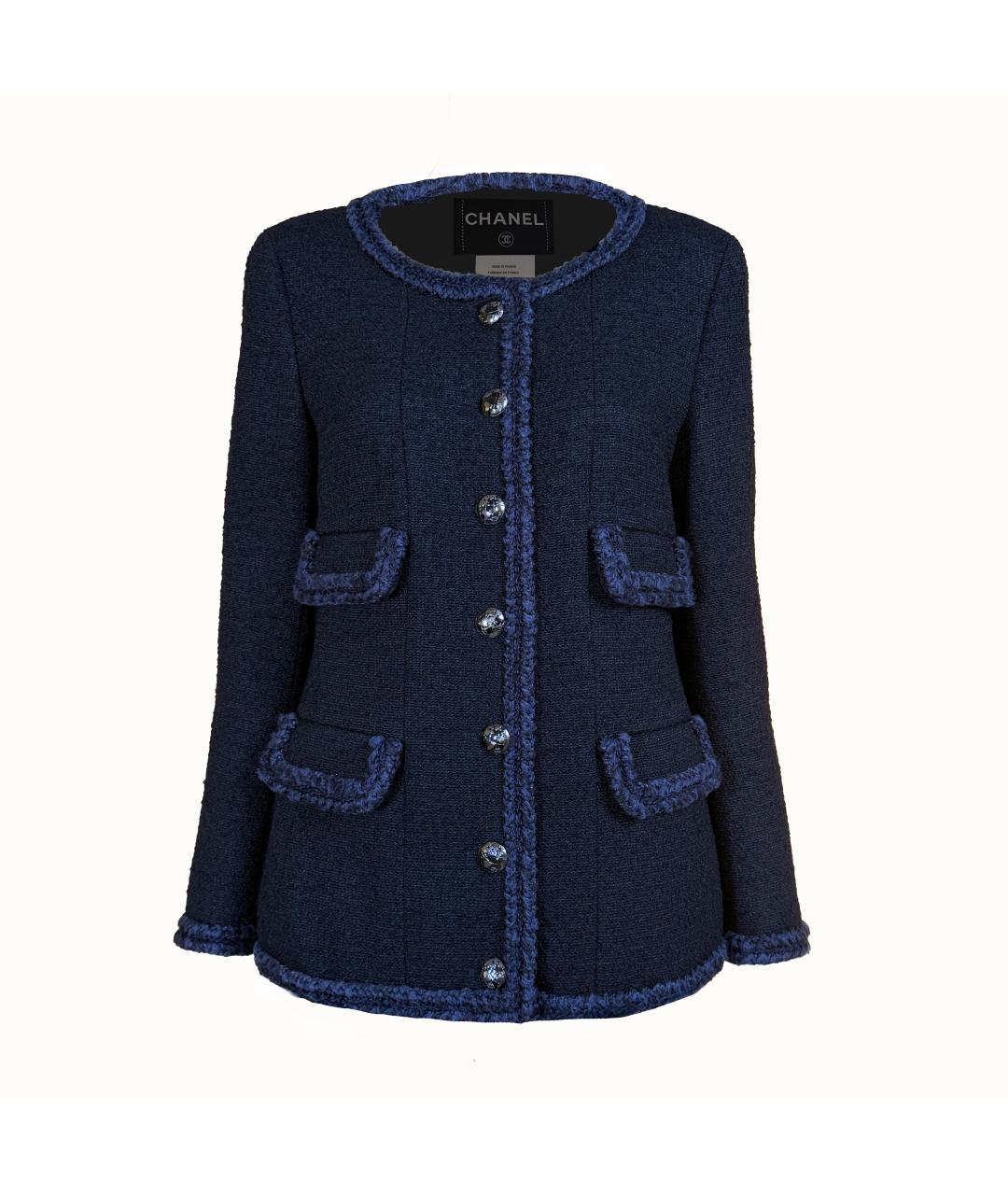 CHANEL Черный твидовый жакет/пиджак, фото 5