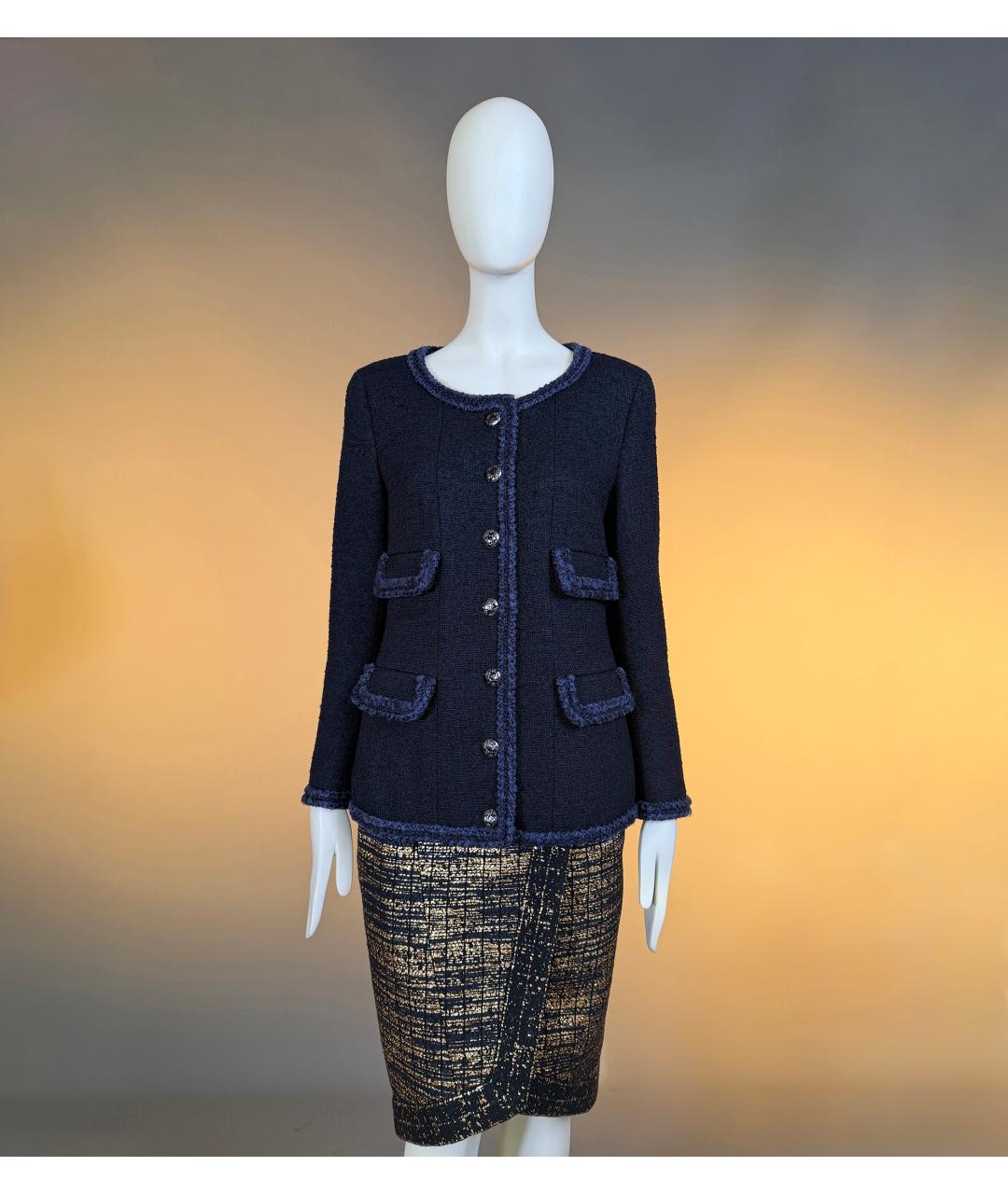 CHANEL Черный твидовый жакет/пиджак, фото 3