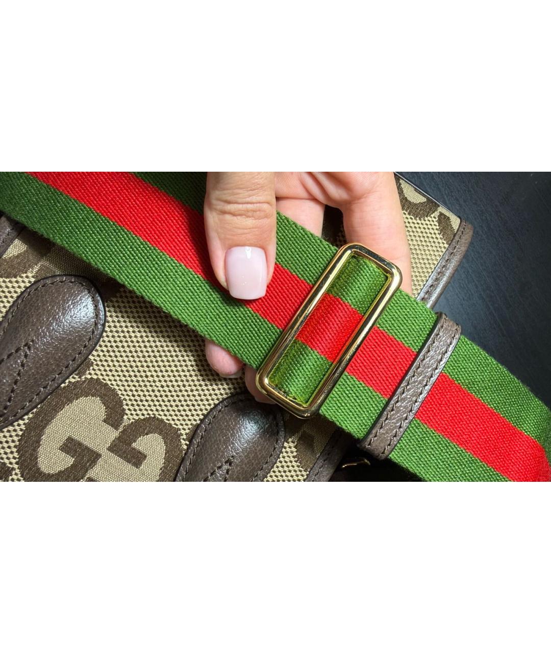 GUCCI Коричневая кожаная сумка тоут, фото 6