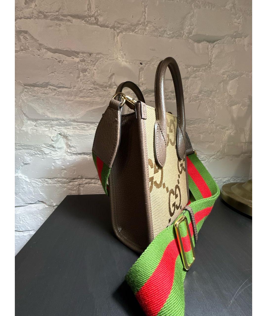 GUCCI Коричневая кожаная сумка тоут, фото 2