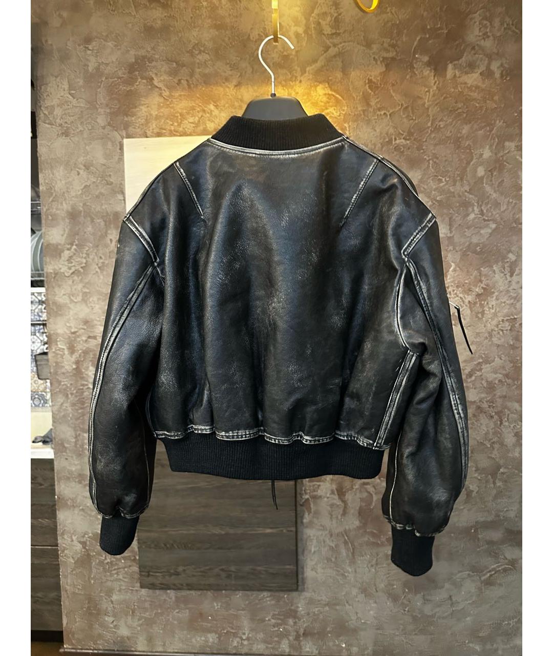 ACNE STUDIOS Антрацитовая кожаная куртка, фото 6