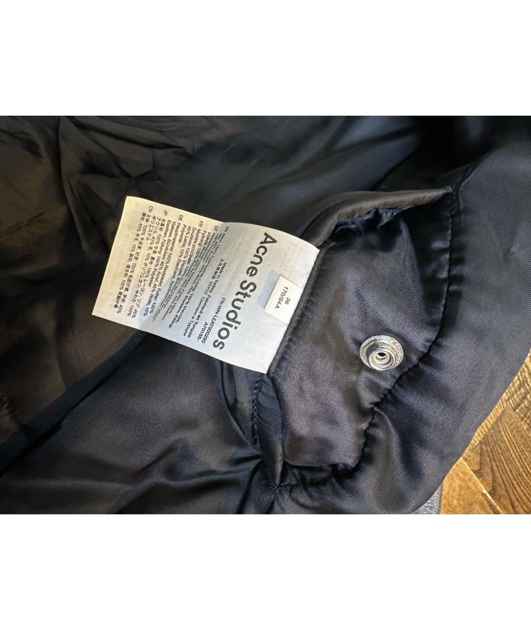 ACNE STUDIOS Антрацитовая кожаная куртка, фото 7