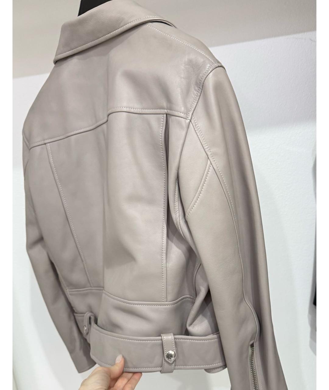 ACNE STUDIOS Серая кожаная куртка, фото 8