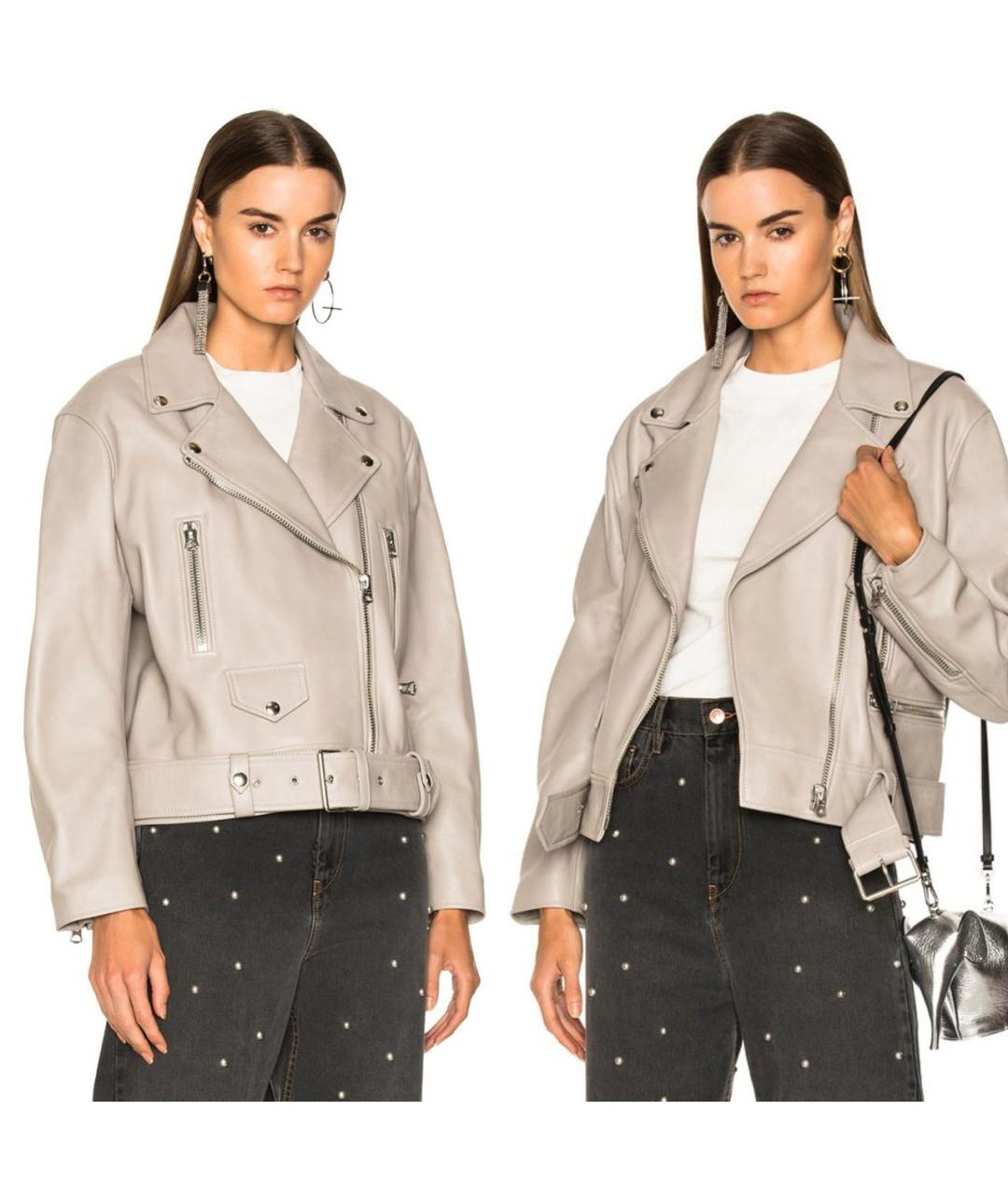 ACNE STUDIOS Серая кожаная куртка, фото 2