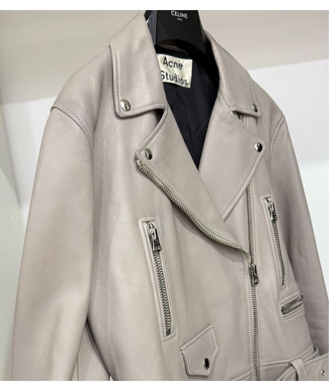ACNE STUDIOS Серая кожаная куртка, фото 5