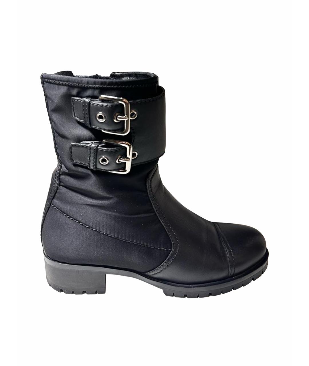 PRADA Черные кожаные полусапоги, фото 1