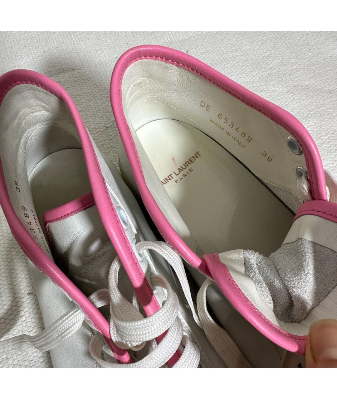 SAINT LAURENT Белые кожаные кеды, фото 5