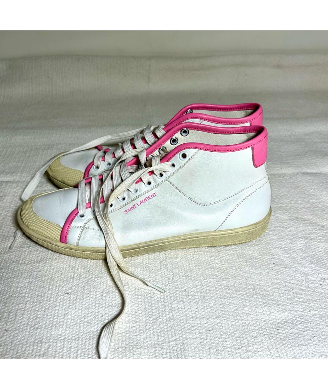 SAINT LAURENT Белые кожаные кеды, фото 3