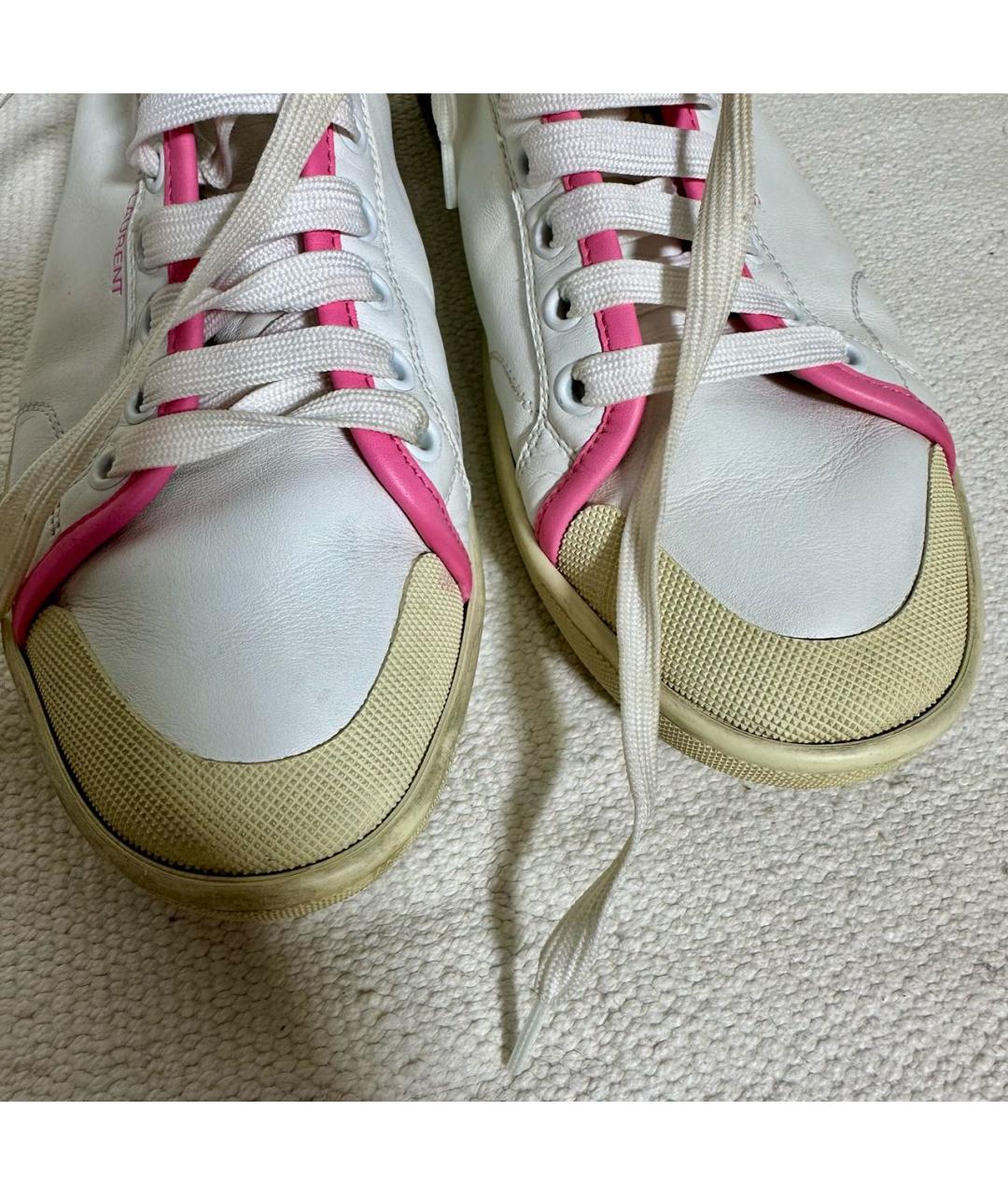 SAINT LAURENT Белые кожаные кеды, фото 7