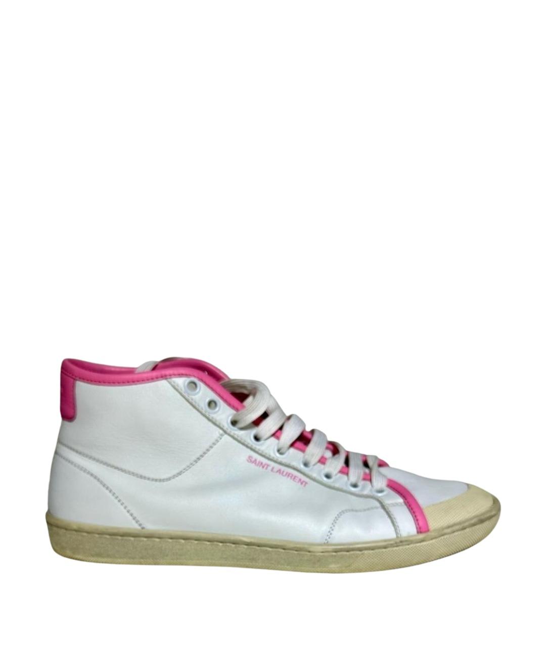 SAINT LAURENT Белые кожаные кеды, фото 1