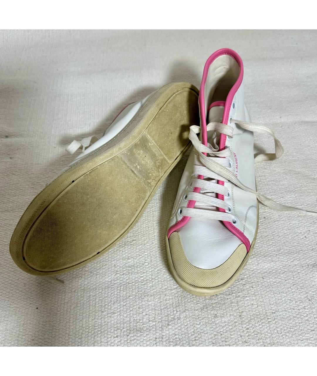 SAINT LAURENT Белые кожаные кеды, фото 8