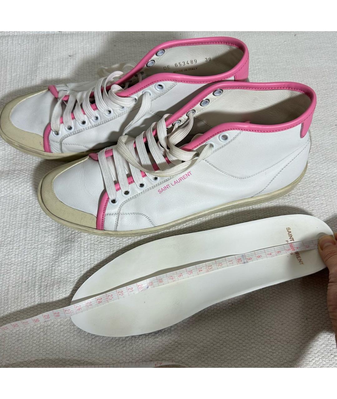 SAINT LAURENT Белые кожаные кеды, фото 6