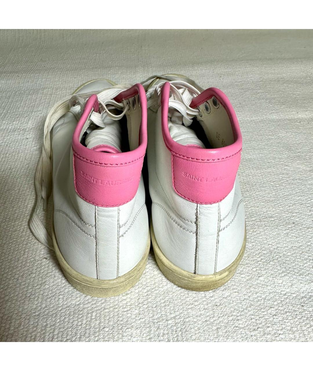 SAINT LAURENT Белые кожаные кеды, фото 4