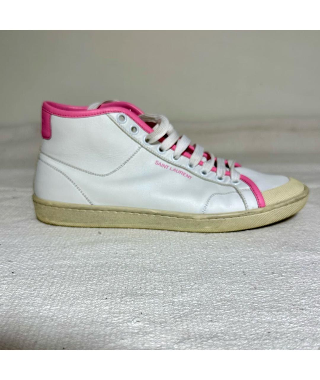 SAINT LAURENT Белые кожаные кеды, фото 9