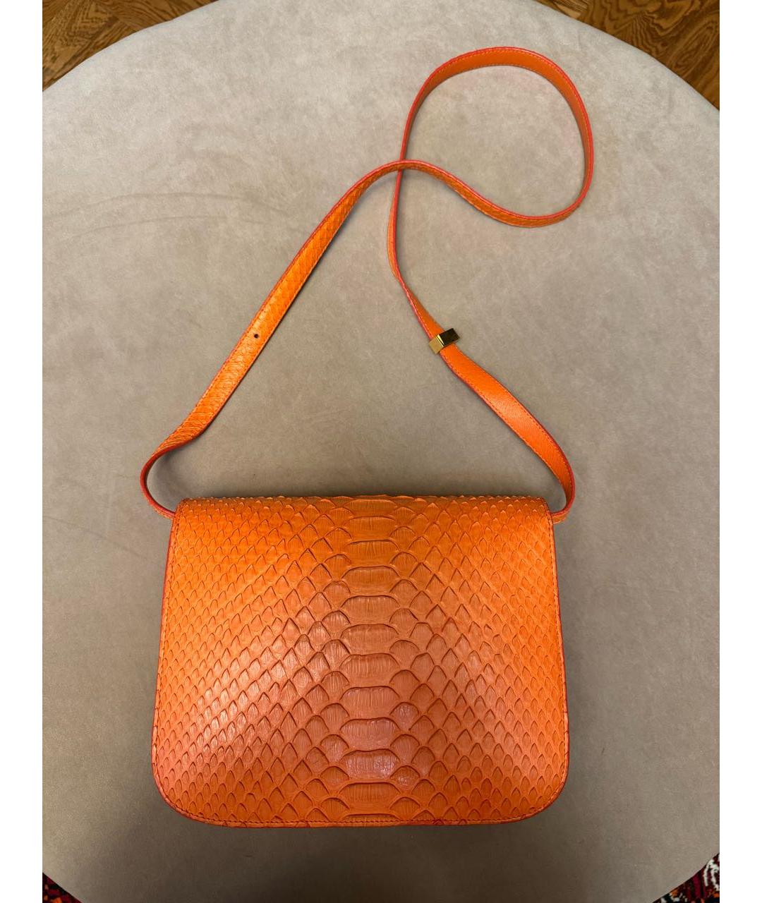 CELINE Оранжевая кожаная сумка через плечо, фото 2