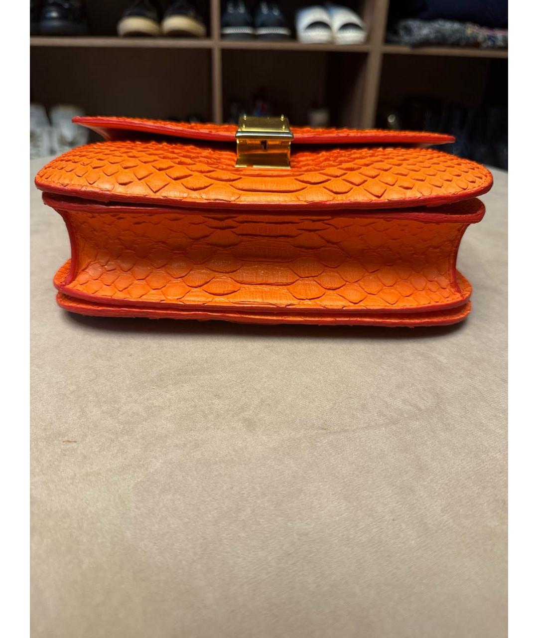 CELINE Оранжевая кожаная сумка через плечо, фото 3
